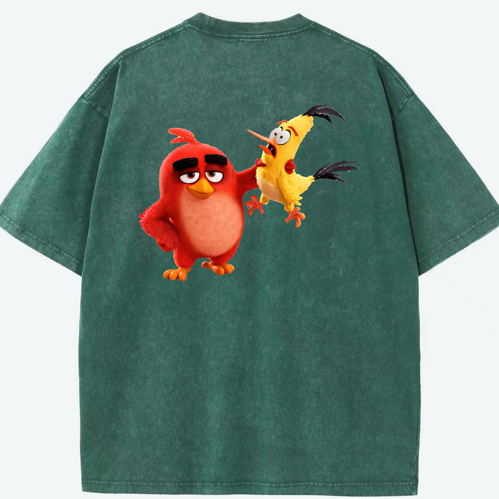 （画像用） Angry Birds アングリーバード 綿100% ヴィンテージ風 半袖Tシャツ（背面プリント）